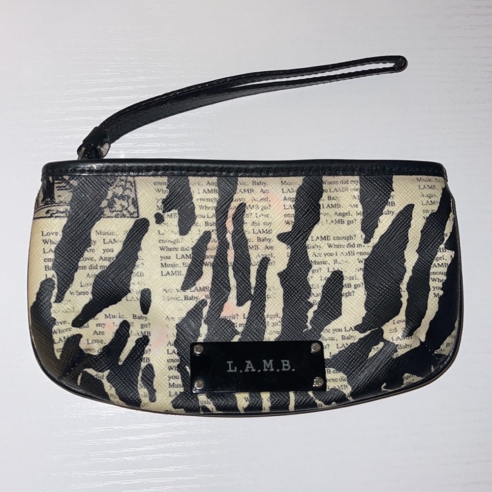 L.A.M.B. Newspaper Zebra Print Clutch 🦓